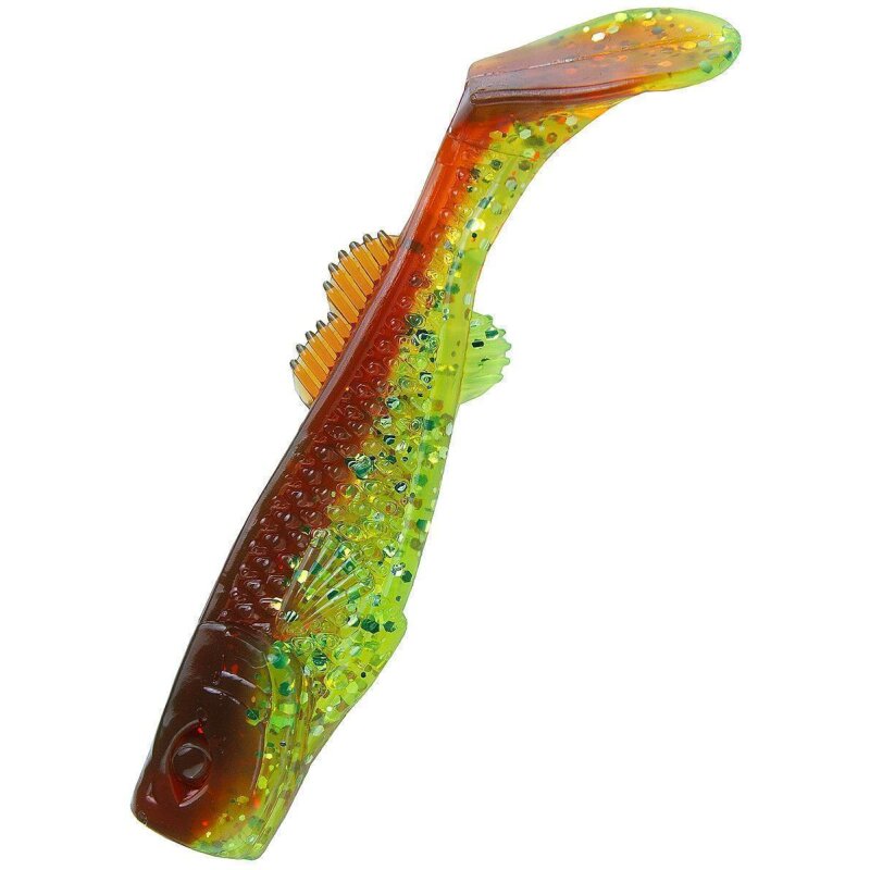 Relax Kalifornia 3" 7,5 cm 5 Stück Barsch Zander Gummiköder - L052 Motoroil Grün